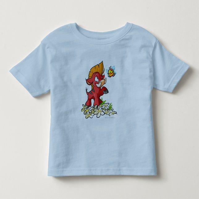 Camiseta Infantil Moehog vermelho e zumbido (Frente)