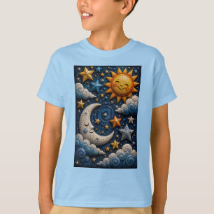Camiseta Infantil Mosaico 3D Aventura Celestial