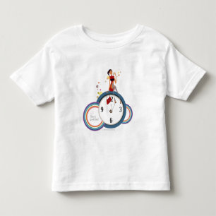 Camiseta Infantil Mulher que senta-se em um pulso de disparo e que