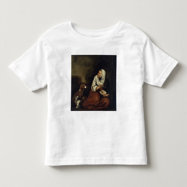 Camiseta Infantil Mulher Velha com Cão (Frente)