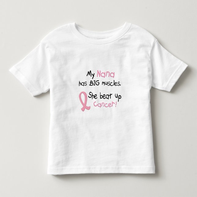 Camiseta Infantil MÚSCULOS GRANDES 1,1 Nana do cancro da mama (Frente)