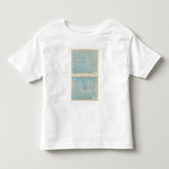 Camiseta Infantil N, mapa celestial do atlas de S Sternhimmel (Frente)