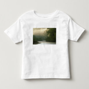 Camiseta Infantil Nascer do sol através da névoa visto de Red Bluff,