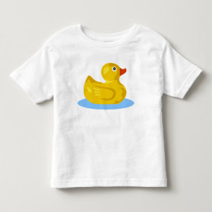 Camiseta Infantil Natação Ducky de borracha amarela bonito do pato