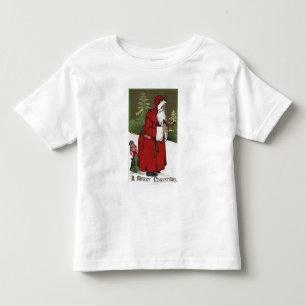 Camiseta Infantil Natal GreetingSanta com cavalo de madeira