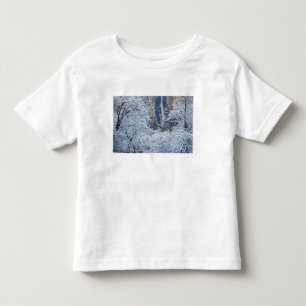 Camiseta Infantil Neve fresca nas árvores abaixo de Bridalveil
