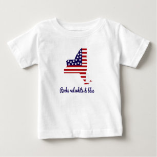 Camiseta Infantil New York Rocks Red White & Blue