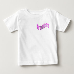 Camiseta Infantil Nome Frances em Mosaico Rosa