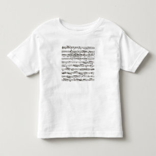 Camiseta Infantil Notas musicais preto e branco