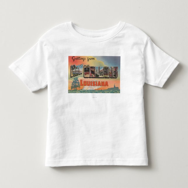 Camiseta Infantil Nova Orleães, Louisiana - grandes cenas da letra (Frente)