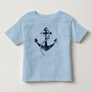 Camiseta Infantil O azul envia a âncora