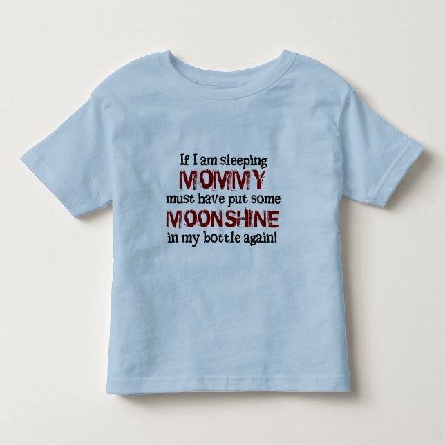 Camiseta Infantil O campónio do bebê Moonshine na garrafa (Frente)