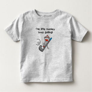 Camiseta Infantil O macaco ama Golfing