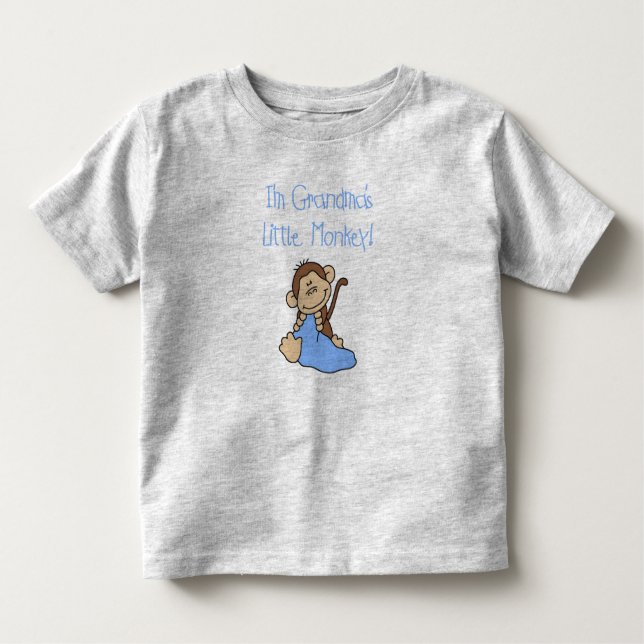 Camiseta Infantil O macaco pequeno da avó (Frente)