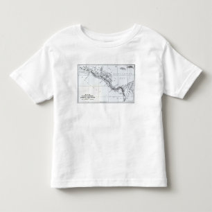 Camiseta Infantil O mapa props rotas Isthmian do canal