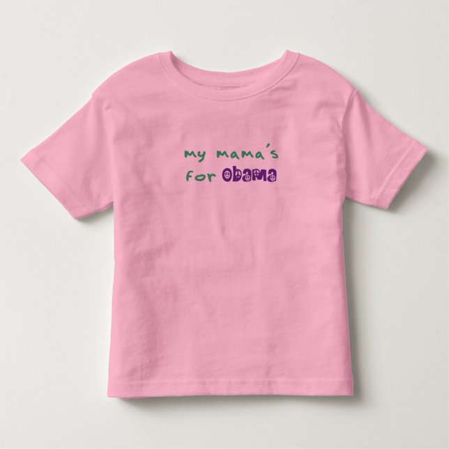 Camiseta Infantil O Para Obama Criança Campainha do meu Mama (Frente)