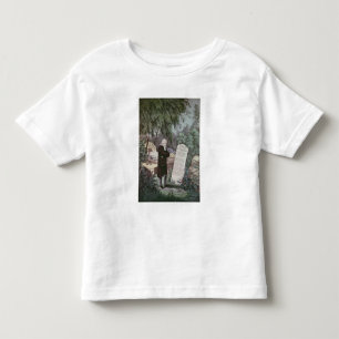 Camiseta Infantil O Rev. John Wesley que visita a sepultura da sua