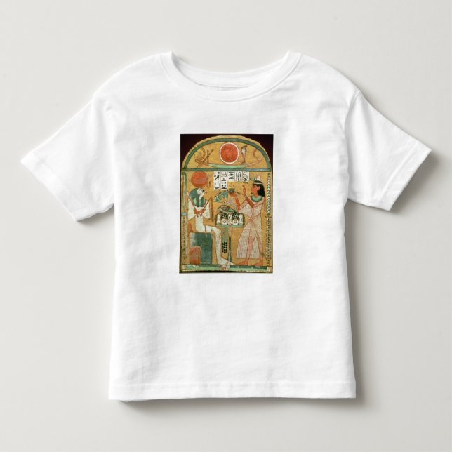 Camiseta Infantil Ofenmut que oferece a Osiris, Stele de Ofenmut de (Frente)