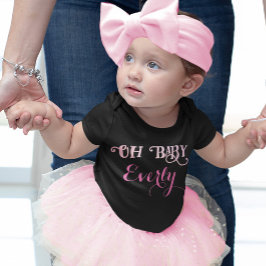 Camiseta Infantil Oh Baby Personalizado Rosa Menina