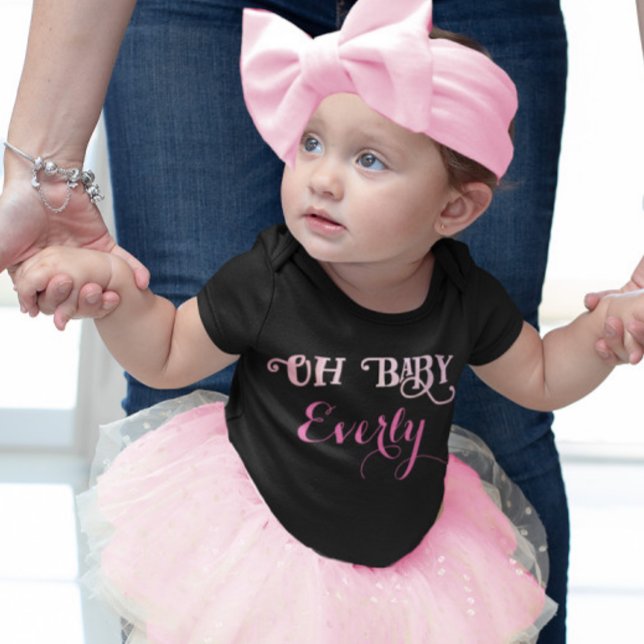 Camiseta Infantil Oh Baby Personalizado Rosa Menina (Criador carregado)
