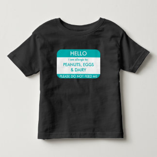 Camiseta Infantil Olá! eu sou alérgico ao miúdo personalizado da