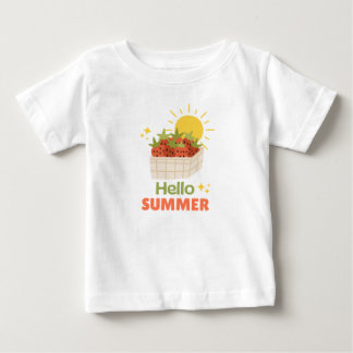 Camiseta Infantil Olá Verão Morango Sol Baby