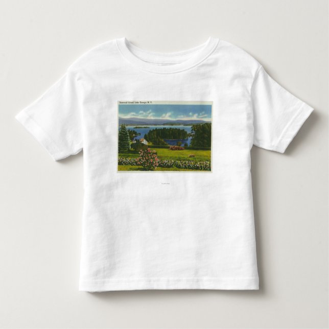 Camiseta Infantil Opinião do montanhês da ilha e do lago do diamante (Frente)