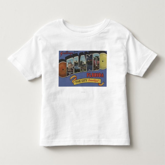 Camiseta Infantil Orlando, Florida - grandes cenas da letra (Frente)
