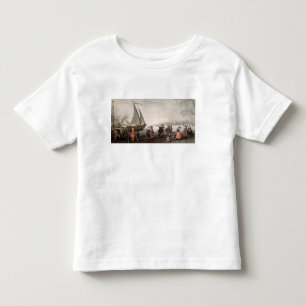 Camiseta Infantil Os patinadores e um golfe party no gelo