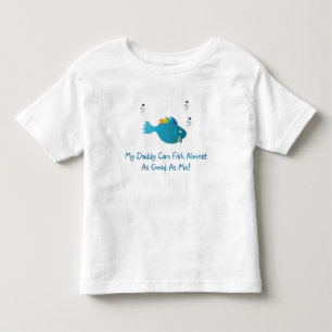 Camiseta Infantil os peixes de arco-íris azuis, meu pai podem pesca