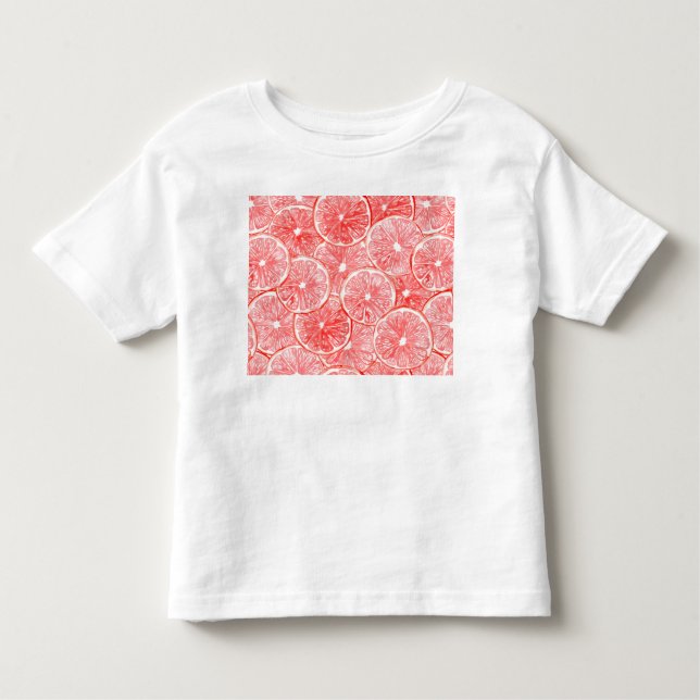 Camiseta Infantil Padrão de fatias de toranja d'água (Frente)