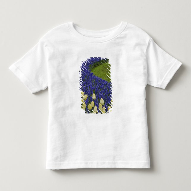 Camiseta Infantil Padrão de jardim de flores de Jacinto de Uva e 2 (Frente)