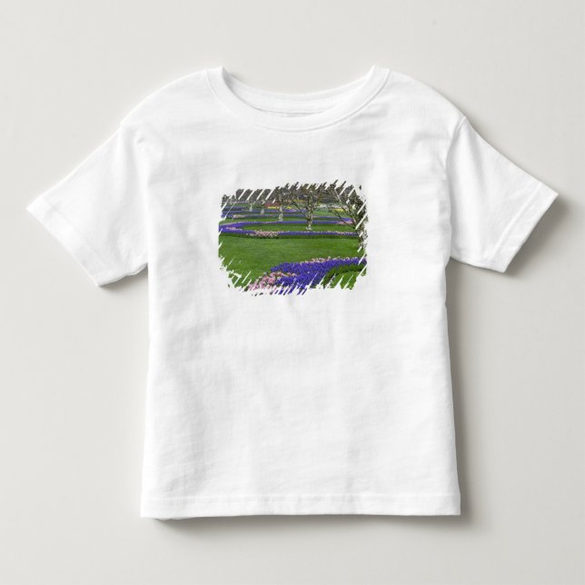 Camiseta Infantil Padrão de tulipas e flores de Jacinto de Uva, 4 (Frente)