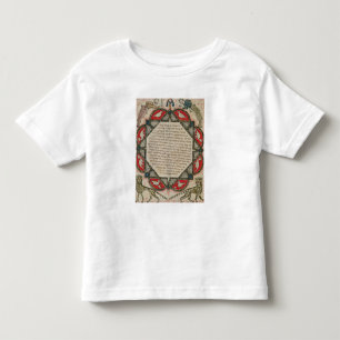 Camiseta Infantil Página de uma Bíblia Hebraica que descreve peixe