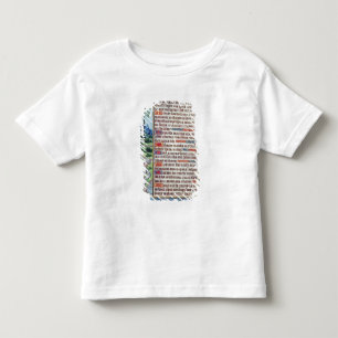 Camiseta Infantil Página do texto Latin com beira