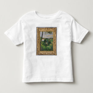 Camiseta Infantil Paisagem de Paul Cezanne   com telhado vermelho ou
