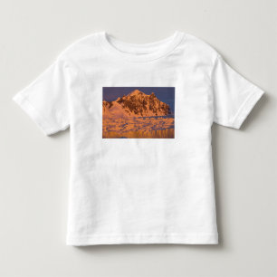 Camiseta Infantil paisagem montanhosa glacial congelada ao longo da