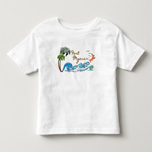 Camiseta Infantil palmas 3d, ondas & por do sol FORT MYERS