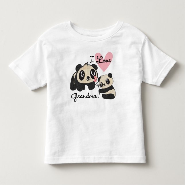 Camiseta Infantil Panda Bears I Love Grandma (Frente)