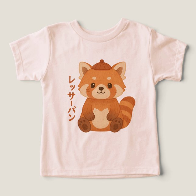 Camiseta Infantil Panda Vermelho (Design frontal)
