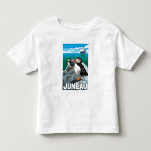 Camiseta Infantil Papagaio-do-mar & navio de cruzeiros - Juneau,