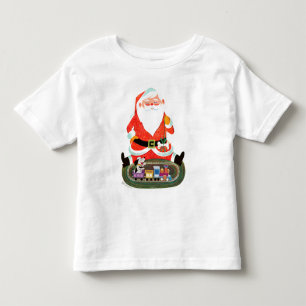Camiseta Infantil Papai noel com trem