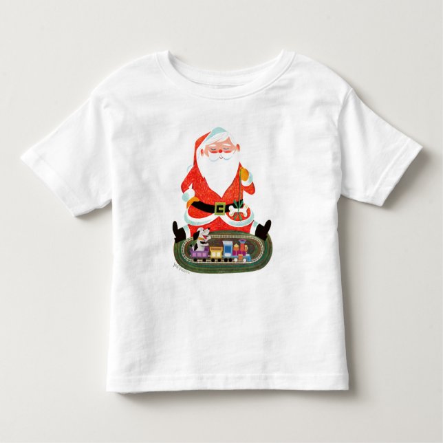 Camiseta Infantil Papai noel com trem (Frente)