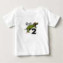 Camiseta infantil para aniversário de 2 dinossauro