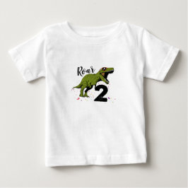 Camiseta infantil para aniversário de 2 dinossauro