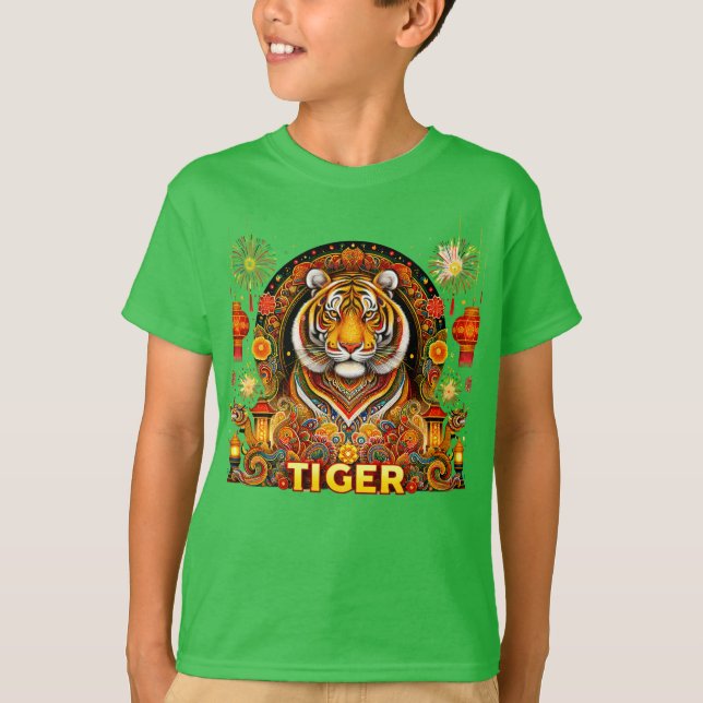 Camiseta infantil para o ano do tigre (Frente)