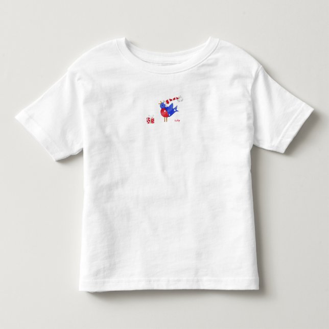 Camiseta Infantil pássaro canoro com pacote (Frente)