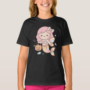 Camiseta Infantil Pastel Mermaidween Fofa Kawaii