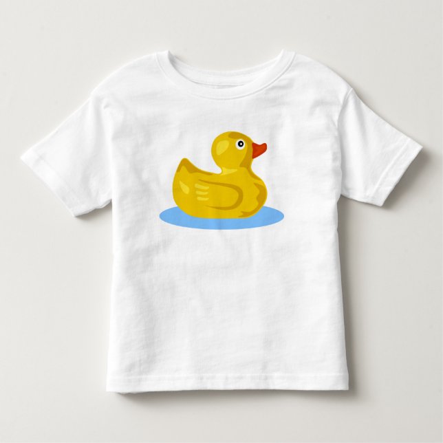 Camiseta Infantil Pato de Cartucho de Borracha Amarelo Bonito Ducky  (Frente)