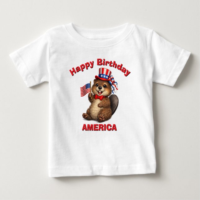 Camiseta Infantil Patriota com Castor (5t) (Frente)